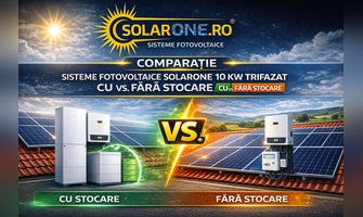 Comparație sisteme fotovoltaice SolarOne 10 kW trifazat (cu/ fără stocare)